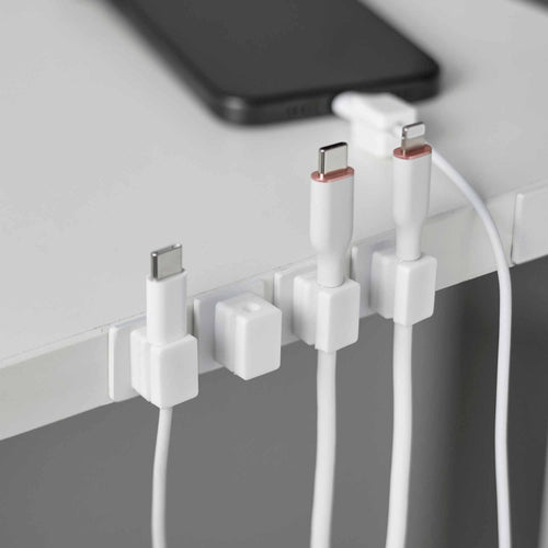 Magnetic Cable Holders With Adhesive Steel Bases (Set of 5) - Silicone