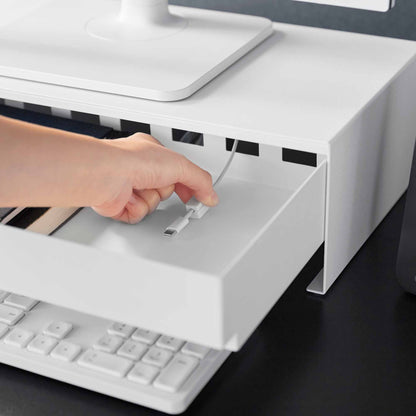 Monitor Stand With Drawer - Steel