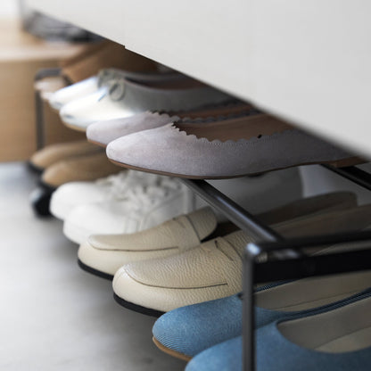 Two-Tier Rolling Shoe Rack (" H)  - Steel