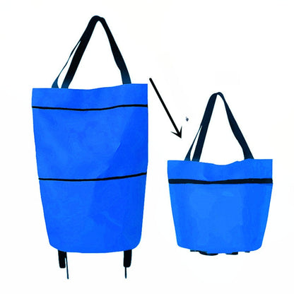 🛒2-in-1 Foldable Shopping Cart✨Portable Lightweight Grocery Trolley