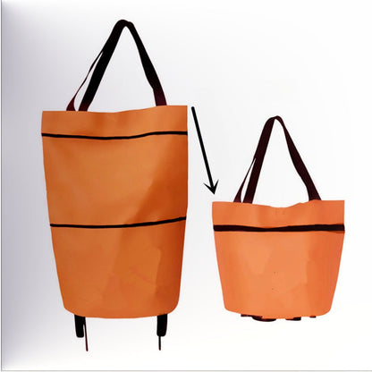 🛒2-in-1 Foldable Shopping Cart✨Portable Lightweight Grocery Trolley