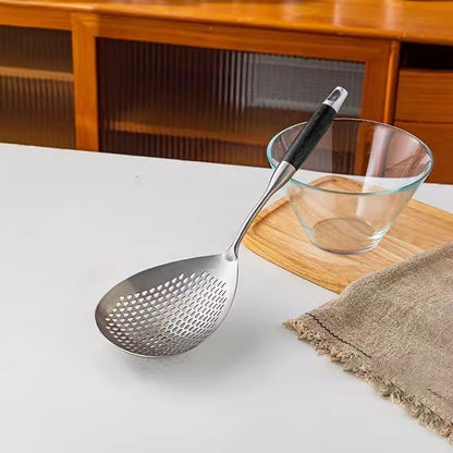 📢📢40% OFF !! ⏰ Stainless Steel Skimmer Spoon – Fast draining, heat-safe & versatile – Perfect for frying, soups & pasta 🍳