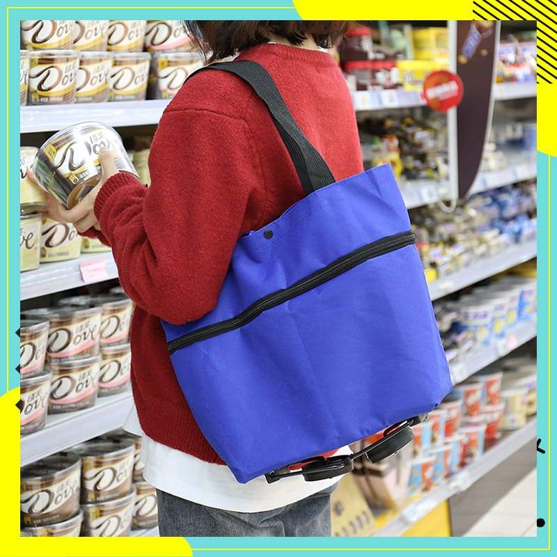 🛒2-in-1 Foldable Shopping Cart✨Portable Lightweight Grocery Trolley