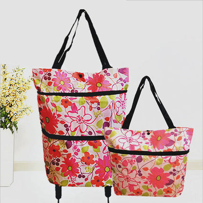 🛒2-in-1 Foldable Shopping Cart✨Portable Lightweight Grocery Trolley