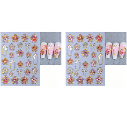 📢📢Buy 1 Get 1 Free !! ⏰5D Floral Nail Stickers