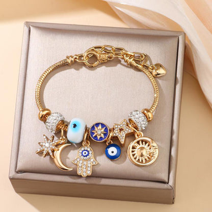 📢📢50% OFF !! ⏰Celestial Sun Moon Charm Bracelet