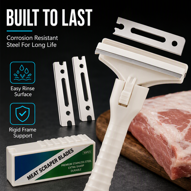 🔥 70% OFF TODAY🥩Stainless Steel Meat Scraper – Easy Fat & Fascia Removal Tool for Beef & Pork 🔪✨
