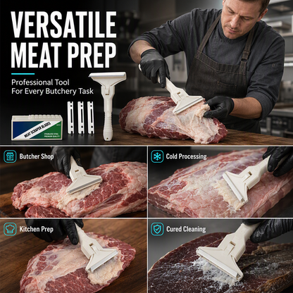 🔥 70% OFF TODAY🥩Stainless Steel Meat Scraper – Easy Fat & Fascia Removal Tool for Beef & Pork 🔪✨