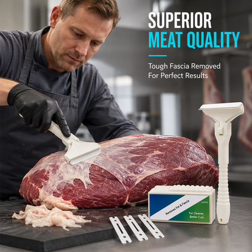 🔥 70% OFF TODAY🥩Stainless Steel Meat Scraper – Easy Fat & Fascia Removal Tool for Beef & Pork 🔪✨