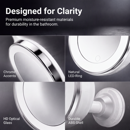 ✨OFF 50% TODAY🔍10X LED Magnifying Makeup Mirror – Drill-Free Suction & Dual Power
