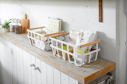 Storage Basket - Medium - Steel + Wood
