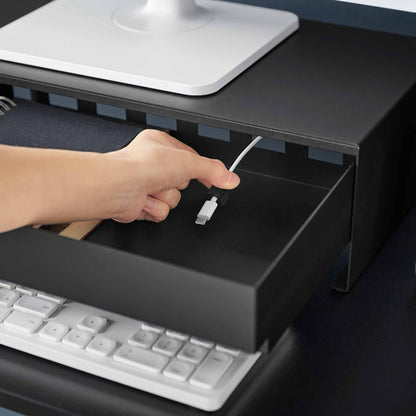 Monitor Stand With Drawer - Steel