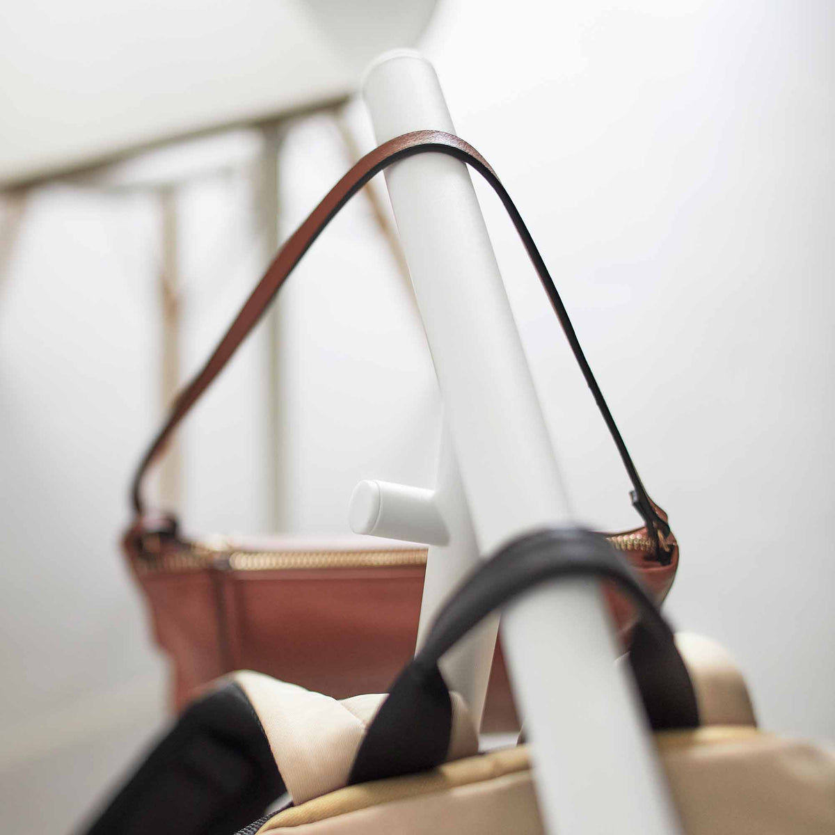 Backpack Stand With Cubby - Steel