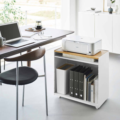 Mobile Hideaway Storage Cart (23" H) - Steel + Wood