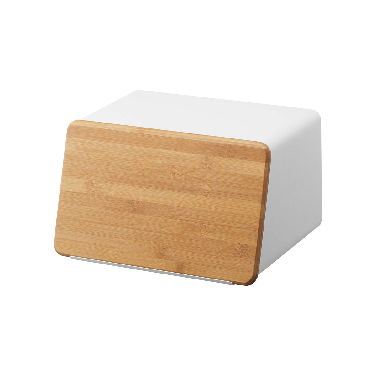 Bread Box with Cutting Board Lid - Steel + Bamboo
