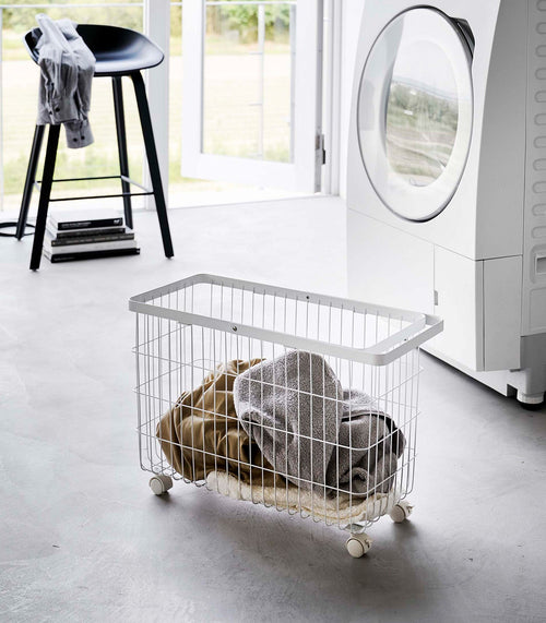 Rolling Wire Basket (14.8" H)  - Steel