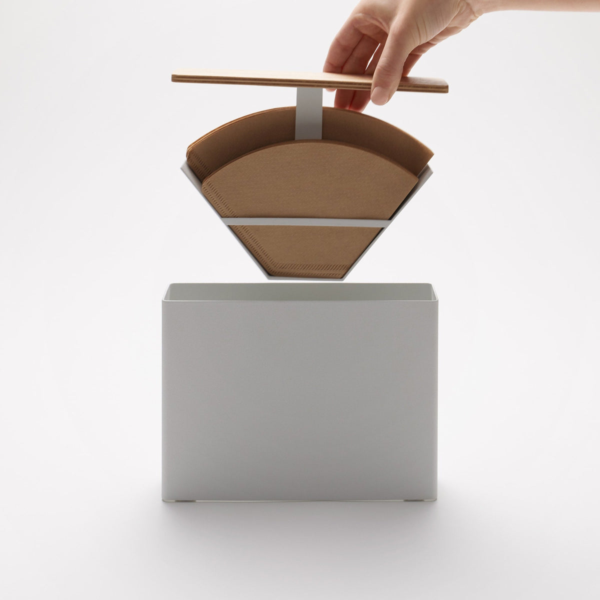Coffee Filter Case - Size 04 - Steel + Wood