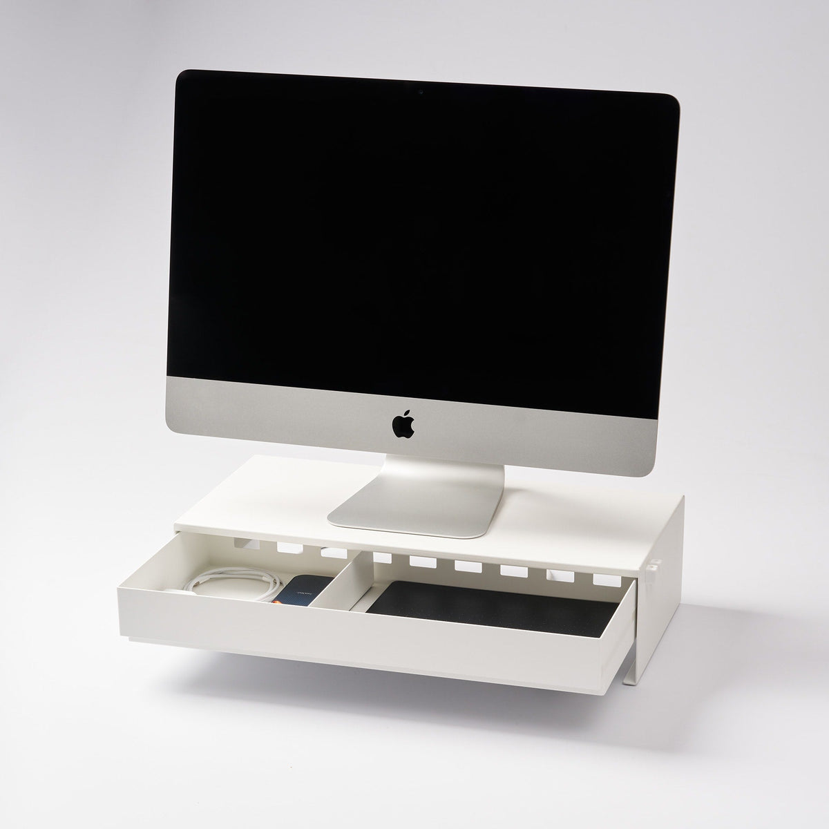 Monitor Stand With Drawer - Steel
