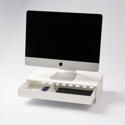Monitor Stand With Drawer - Steel